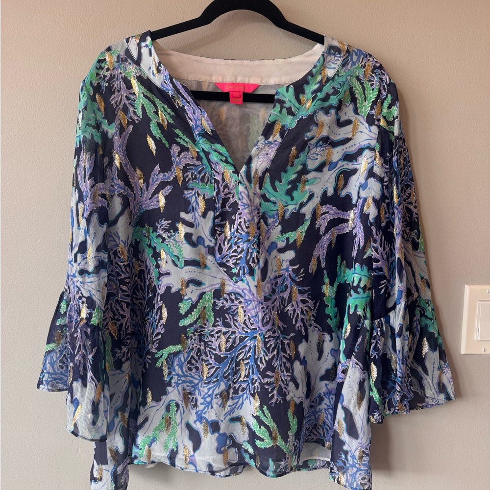 Lilly Pulitzer Multicolor Coral Reef Blouse